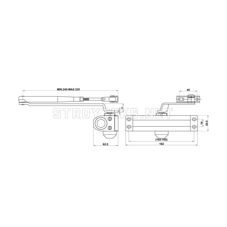 Доводчик DOORLOCK DL70 EN2/3/4 коричневый Доводчик DOORLOCK DL70 EN2/3/4 коричневый
